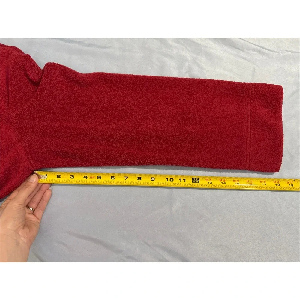 LL Bean Vintage Womens Winter Fleece Zip Up Housecoat Robe Size Med Petite Red